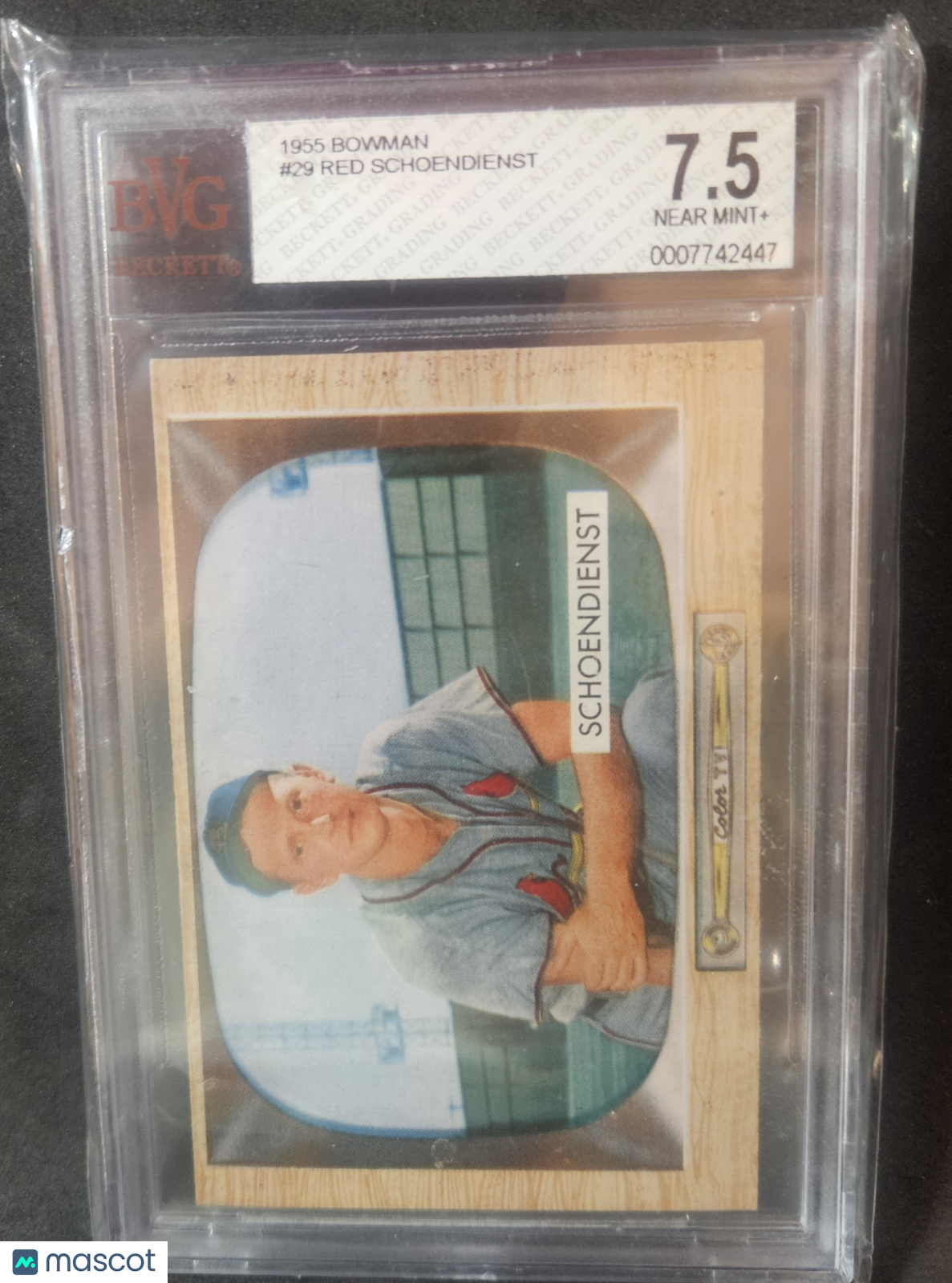 1955 Bowman Red Schoendienst #29 BVG 7.5