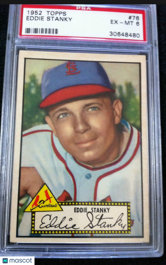 1952 Topps Eddie Stanky #76 PSA 6 black back