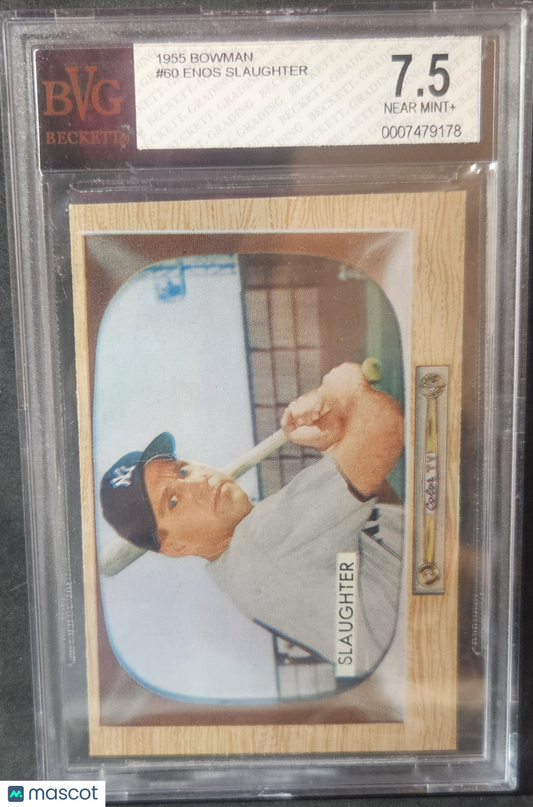 1955 Bowman Enos Slaughter #60 BVG 7.5