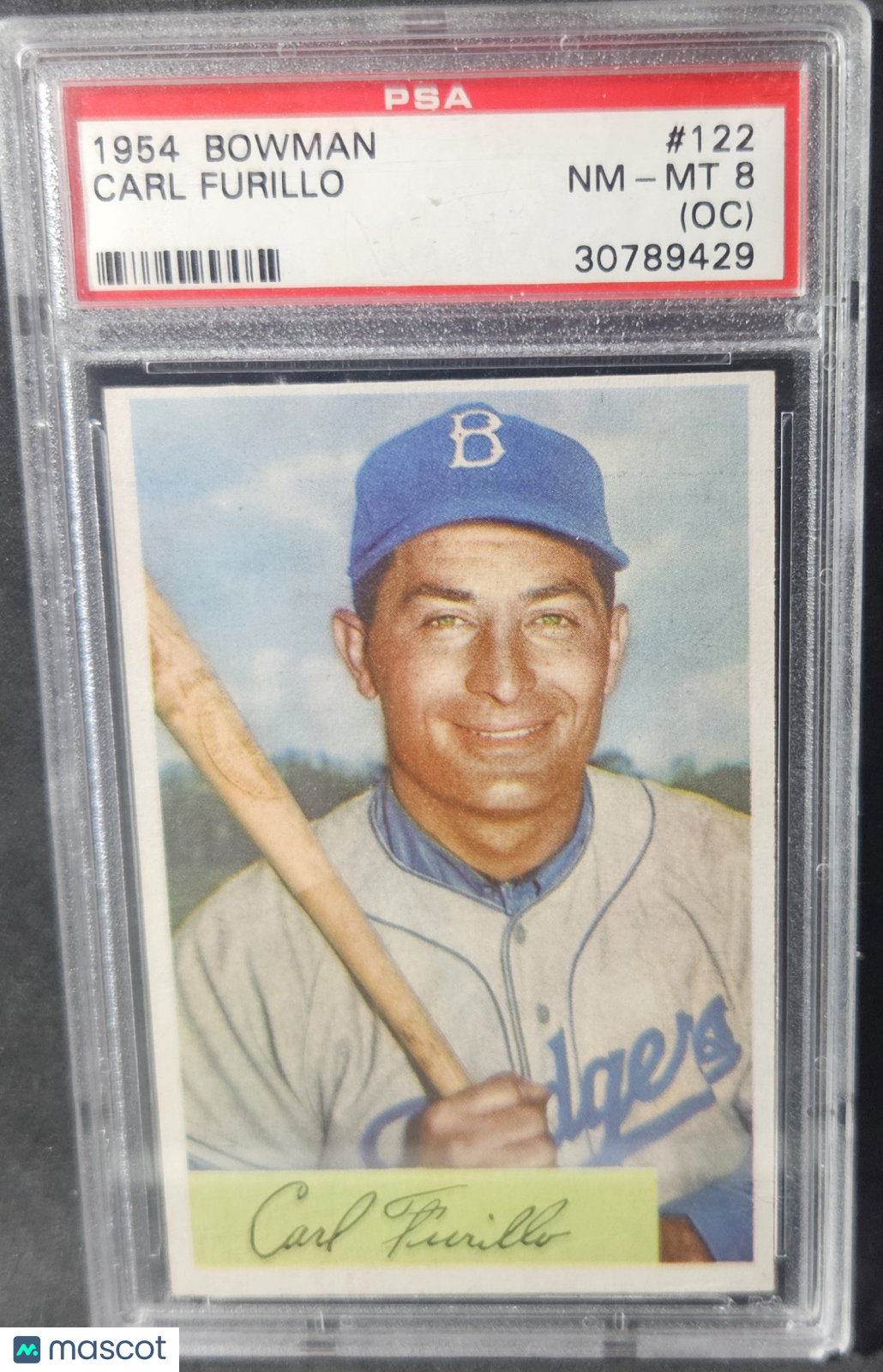 1954 Bowman Carl Furillo #122 Oc PSA 8