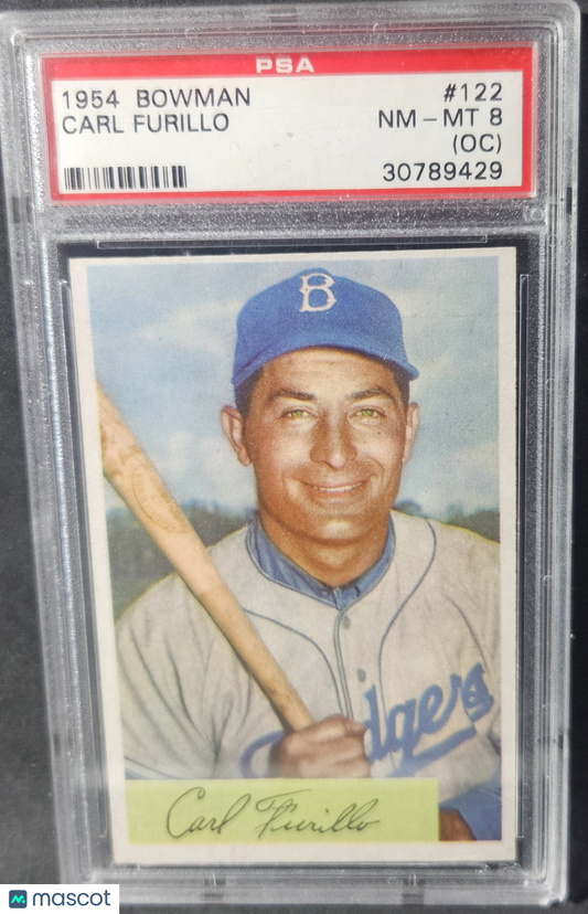 1954 Bowman Carl Furillo #122 Oc PSA 8