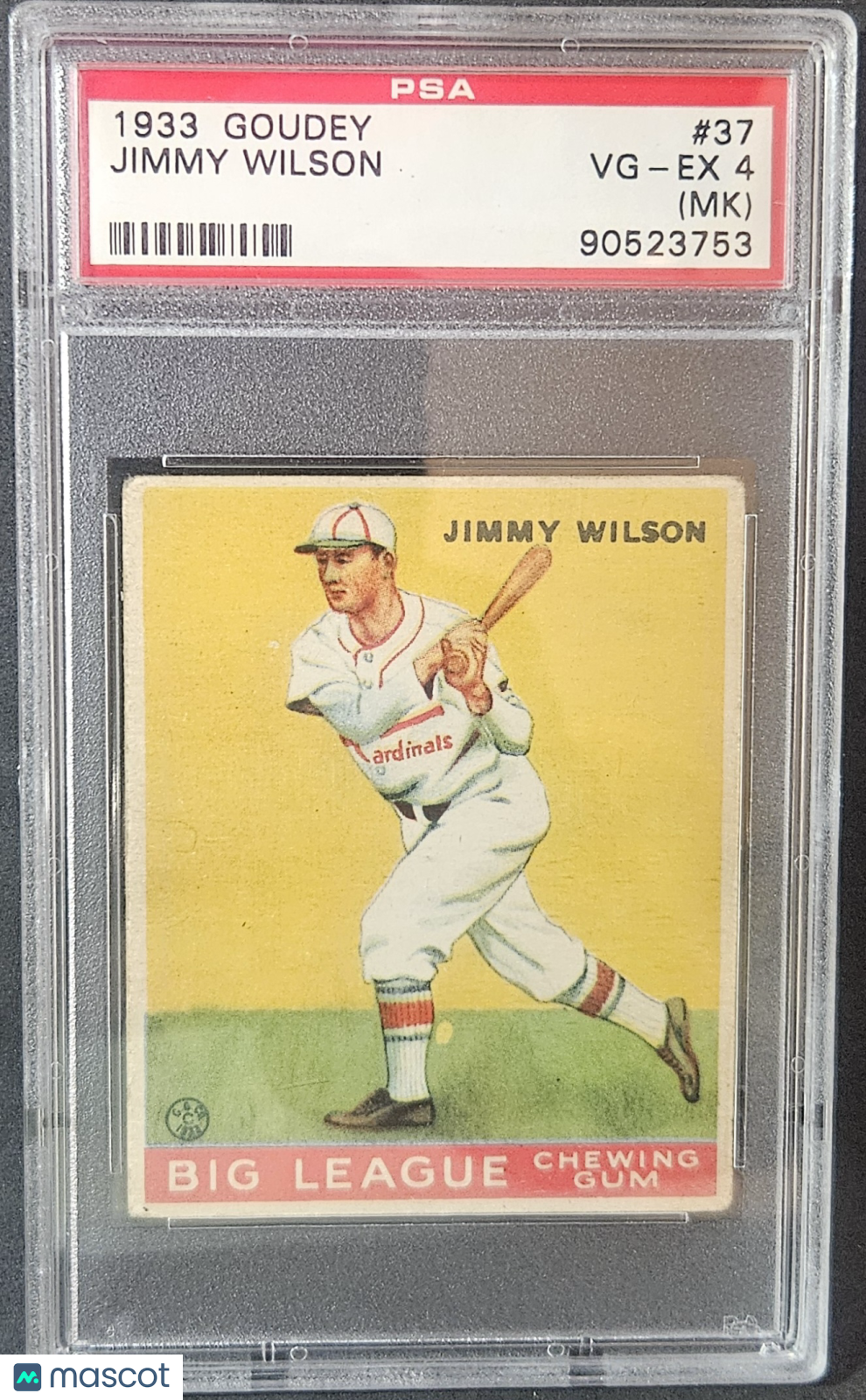 1933 Goudey Jimmy Wilson #37 MK PSA 4