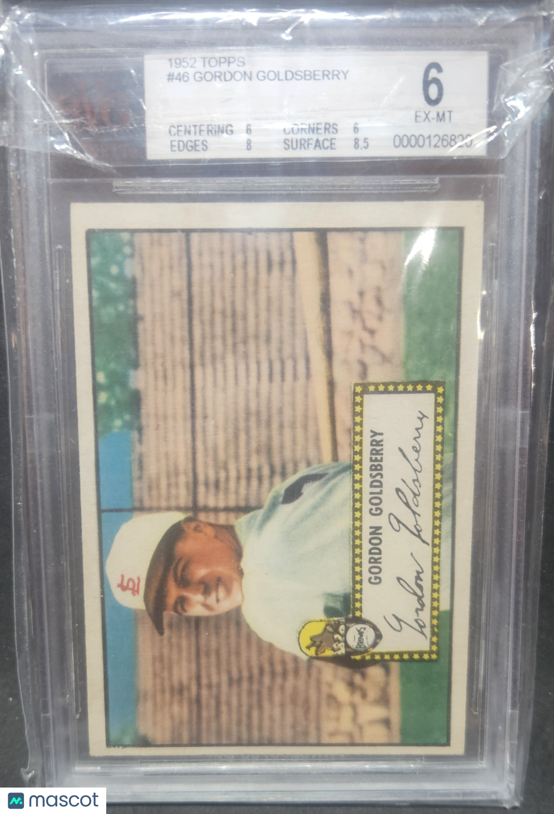 1952 Topps 46 Gordon Goldsberry Bvg 6  black back