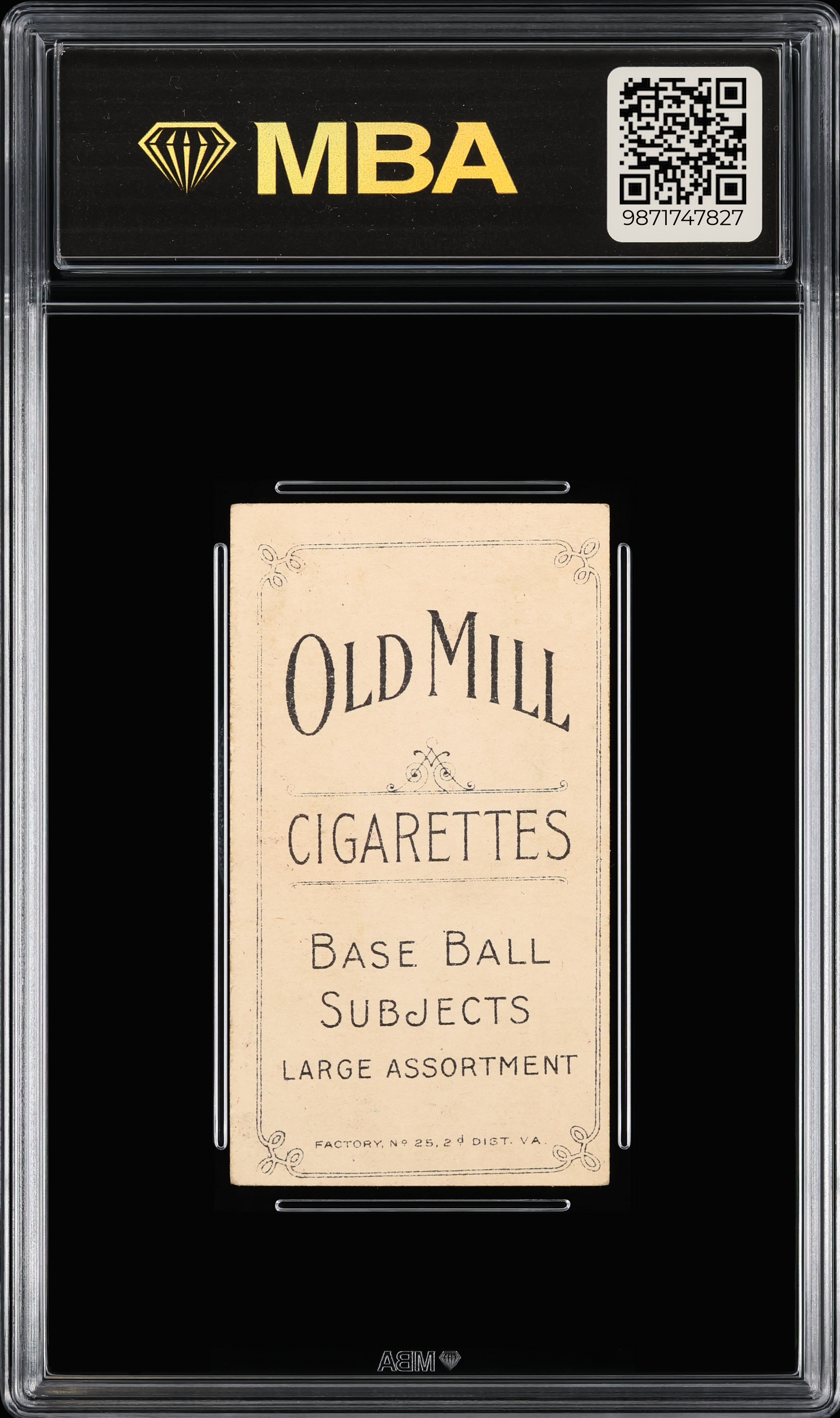 1909 White Borders Old Mill (T206) Frank Baker #15 MBA 4