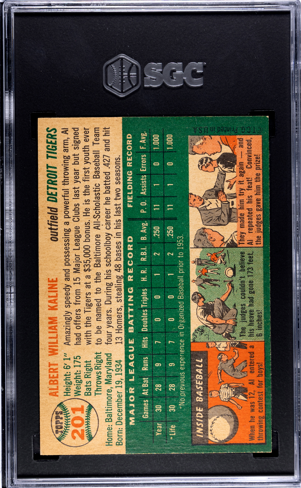 1954 Topps Al Kaline #201 SGC 6