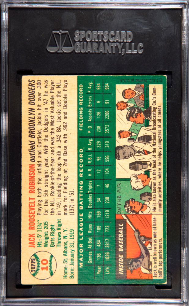 1954 Topps Jackie Robinson #10 SGC 6