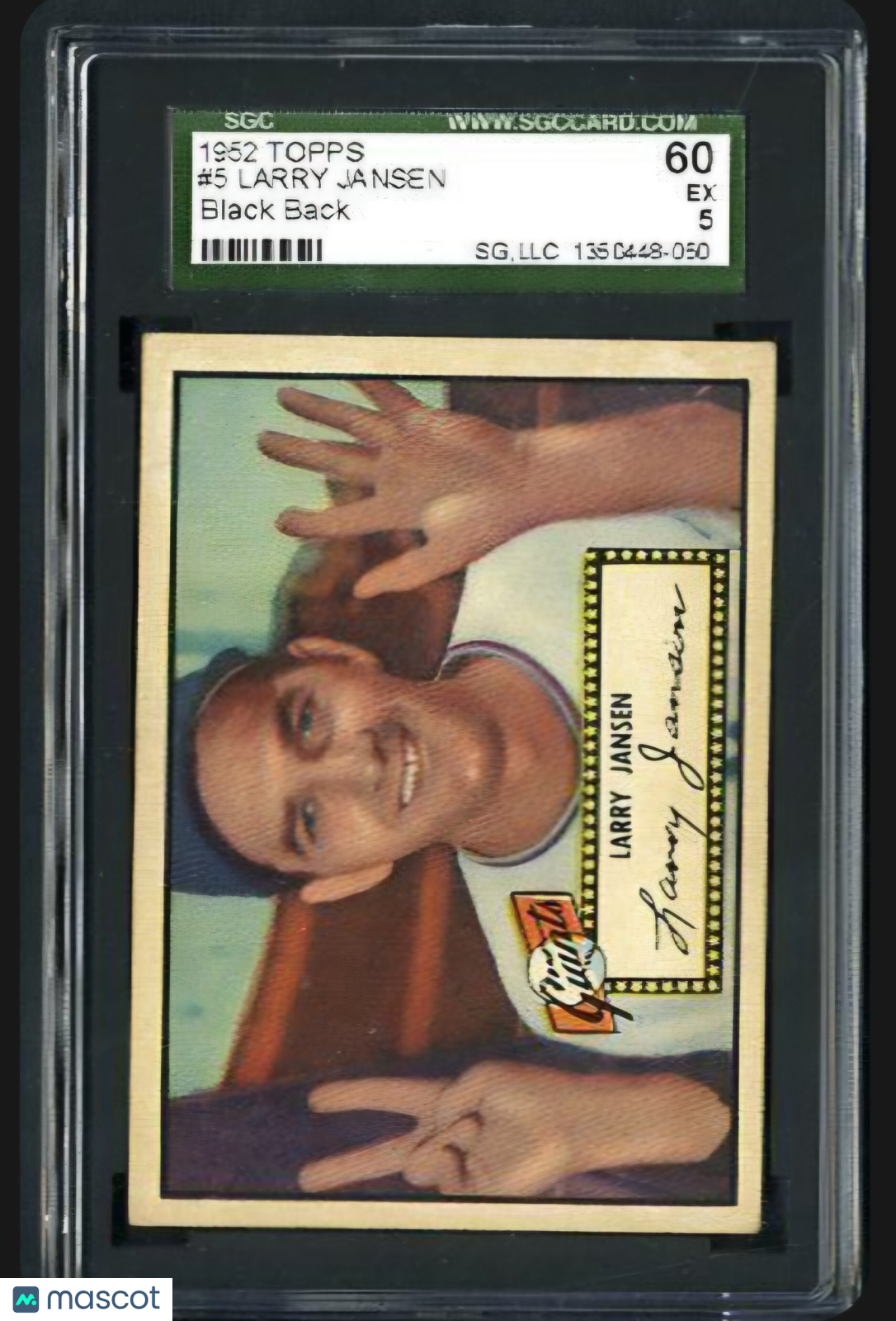 1952 Topps Larry Jansen #5 Black Back SGC 5