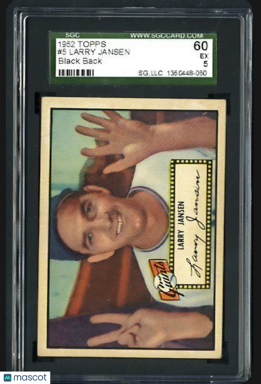 1952 Topps Larry Jansen #5 Black Back SGC 5
