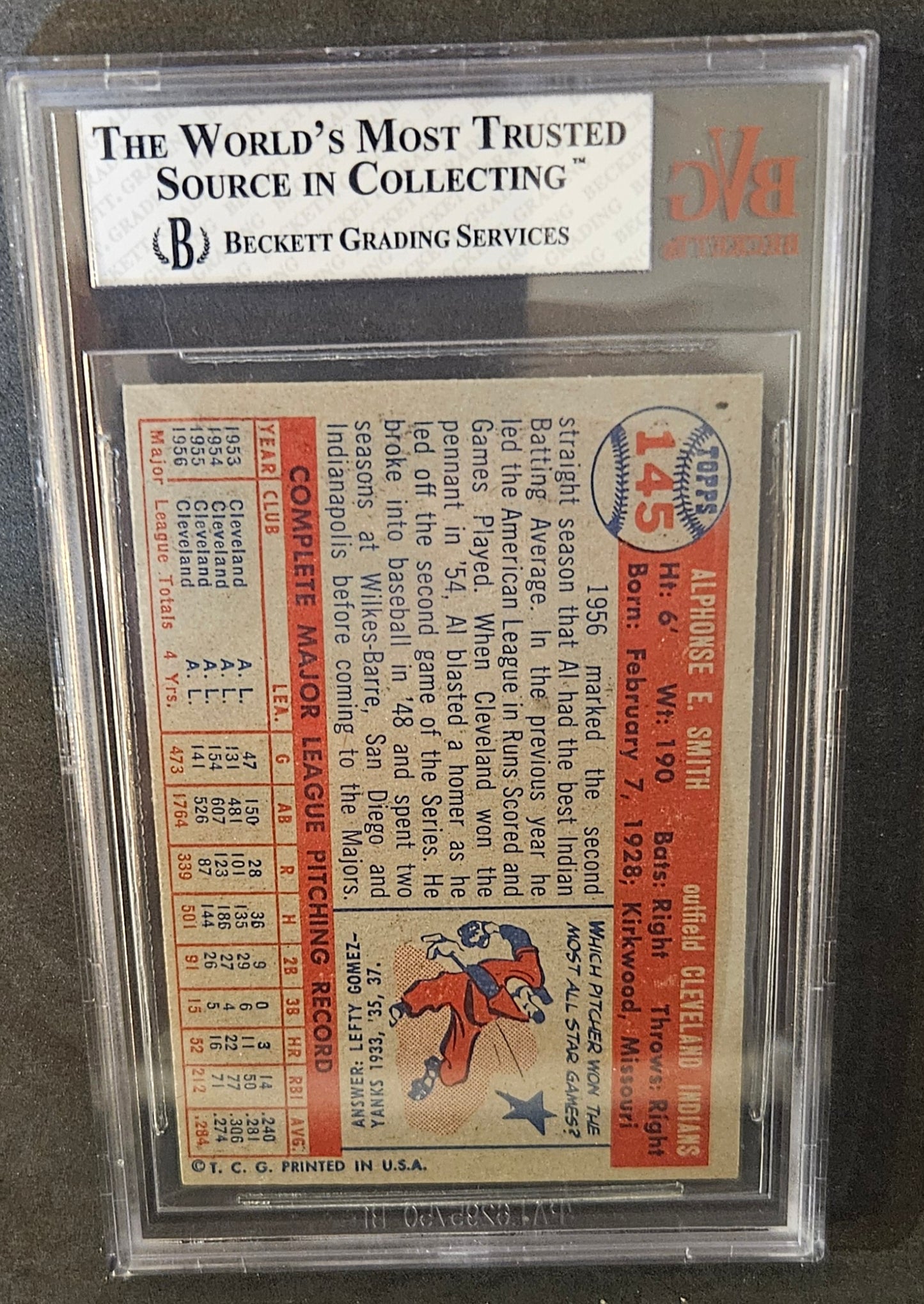 1957 Topps Al Smith #145 BVG 8