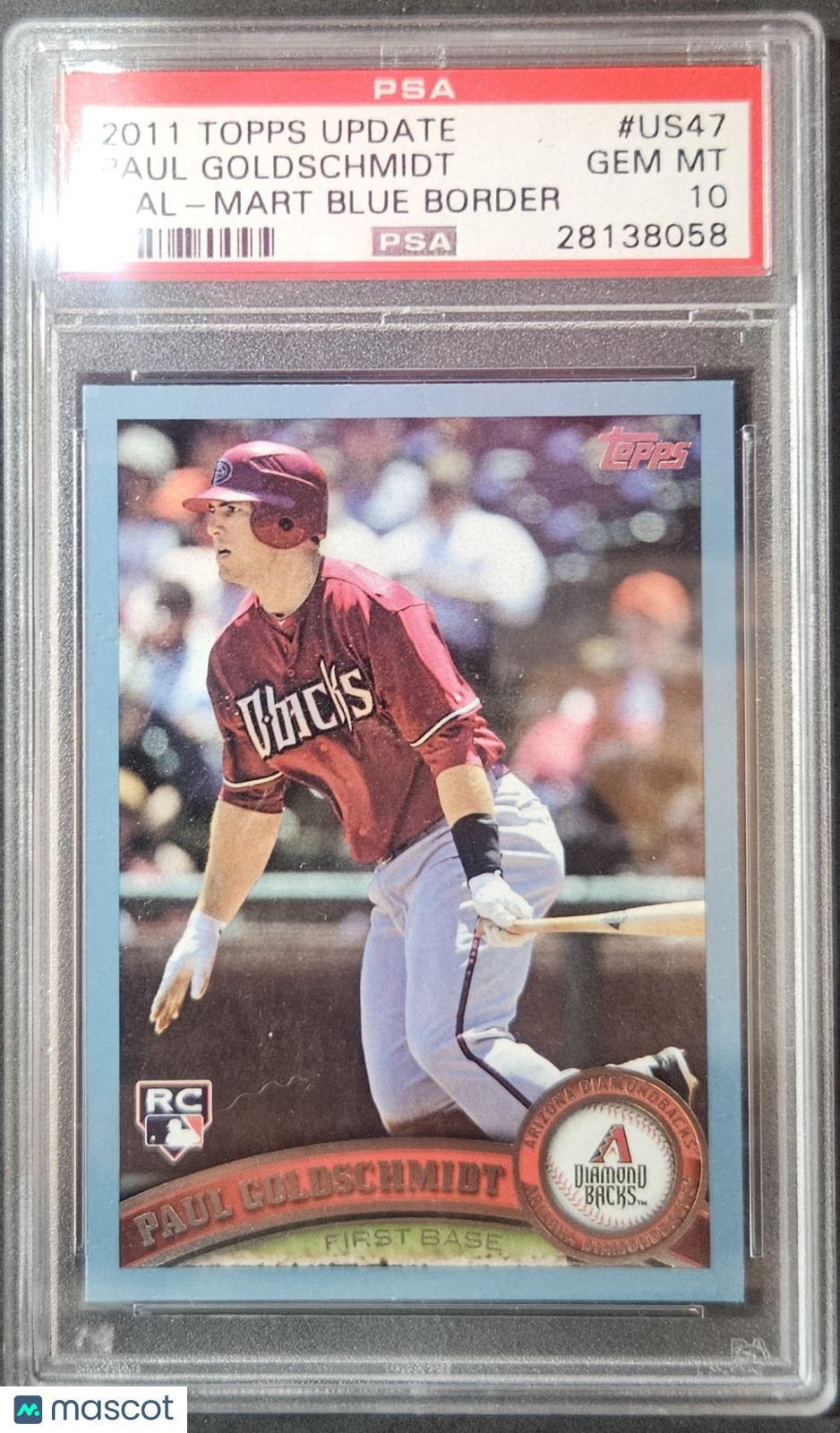 2011 Topps Update Paul Goldschmidt #US47 Wal Mart Blue Border PSA 10