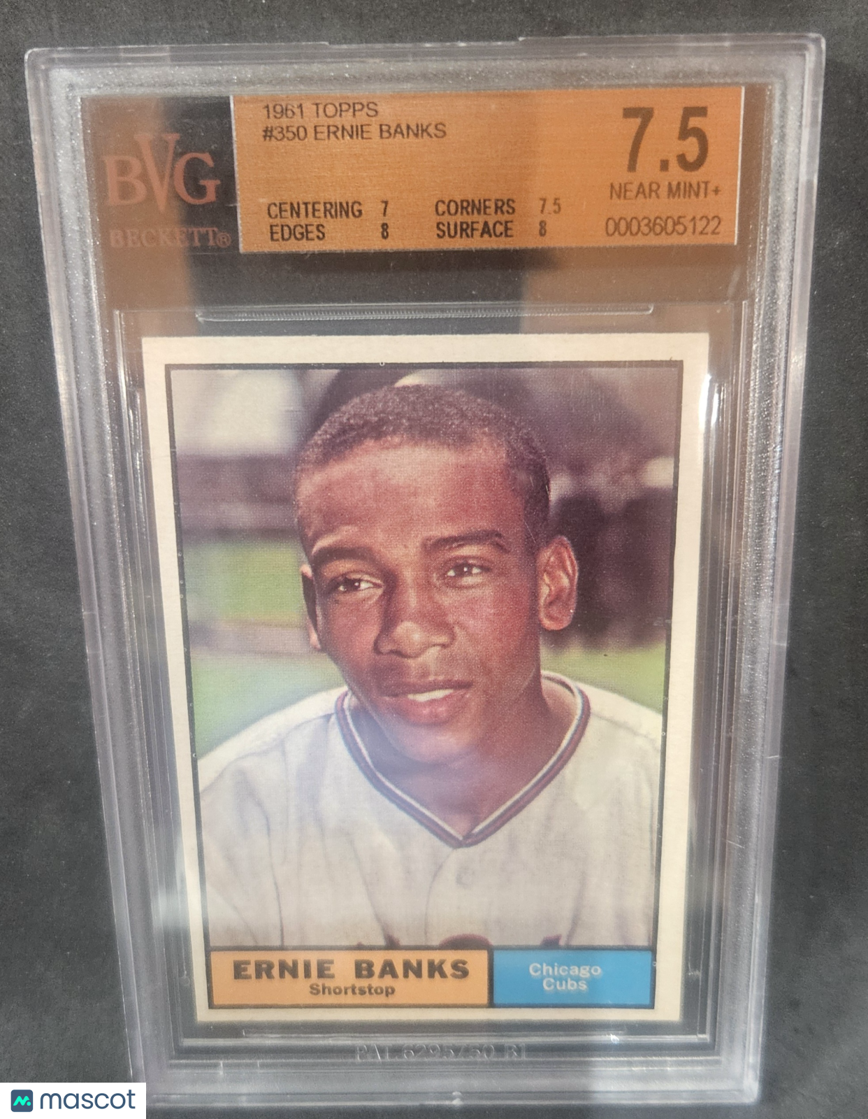 1961 Topps Ernie Banks #350 BVG 7.5