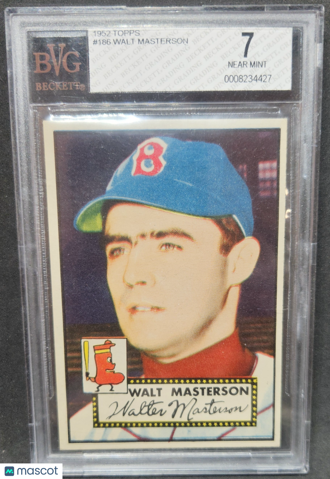 1952 Topps Walt Masterson #186 BVG 7