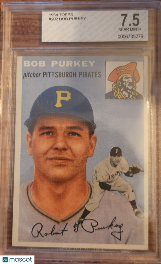 1954 Topps Bob Purkey #202 BVG 7.5