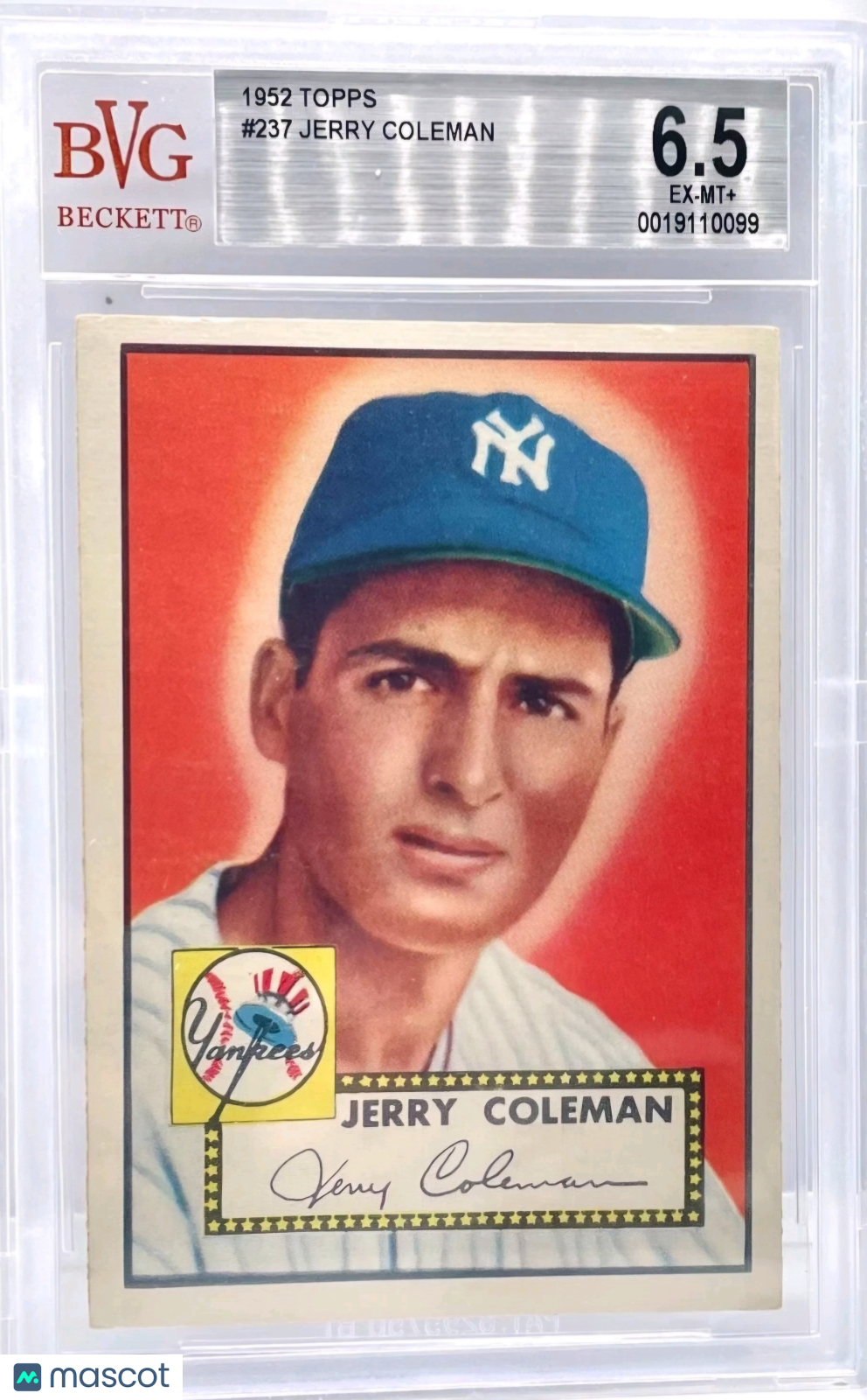 1952 Topps Jerry Coleman #237 BVG 6.5