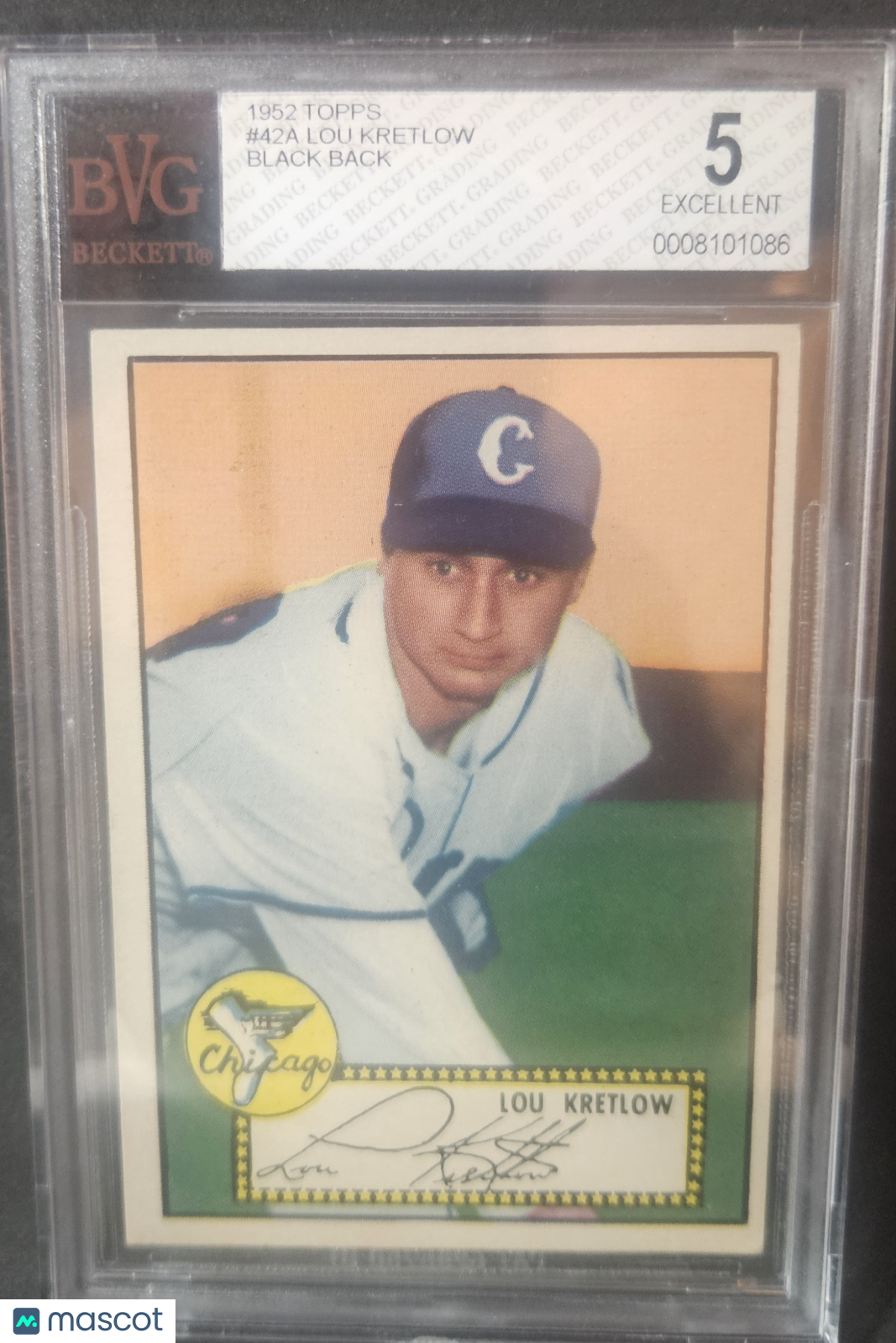 1952 Topps Lou Kretlow Black #42A BVG 5