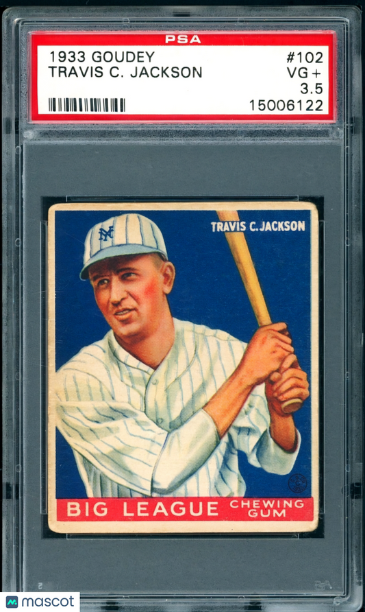 1933 Goudey Travis C. Jackson #102 PSA 3.5
