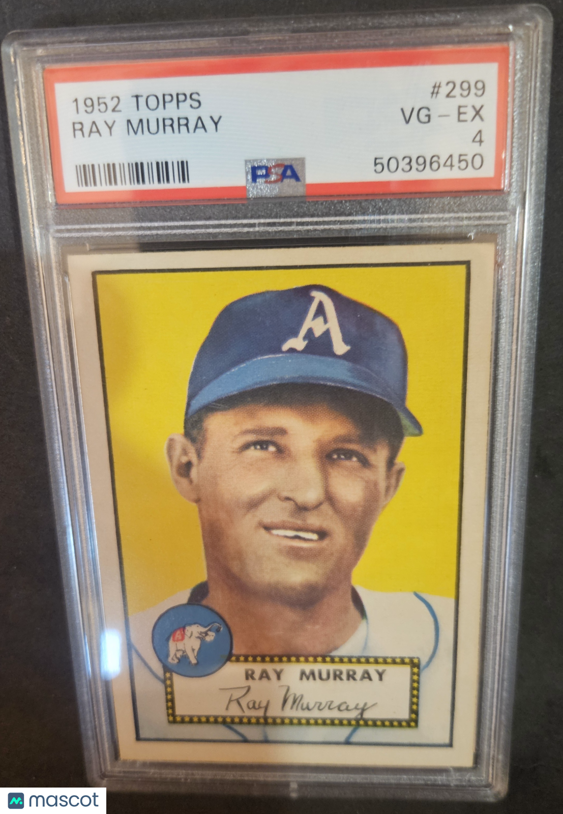 1952 Topps Ray Murray #299 PSA 4 beautifully centered