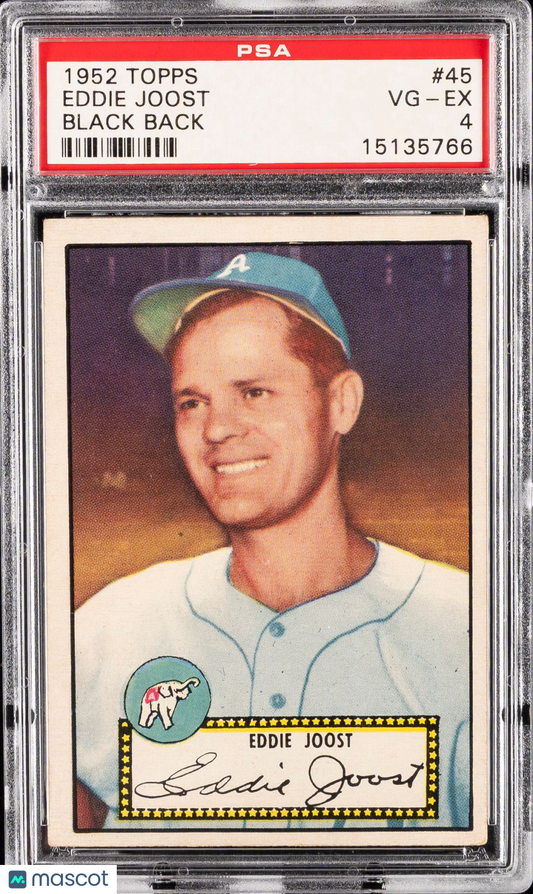 1952 Topps Eddie Joost #45 Black Back PSA 4