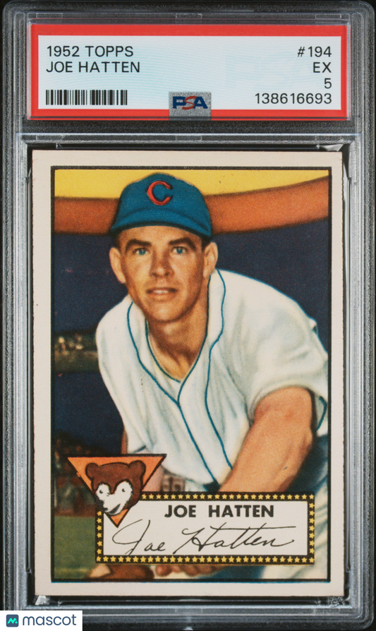 1952 Topps Joe Hatten #194 PSA 5