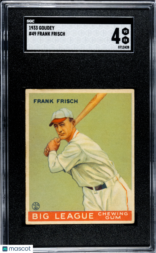 1933 Goudey Frank Frisch #49 SGC 4