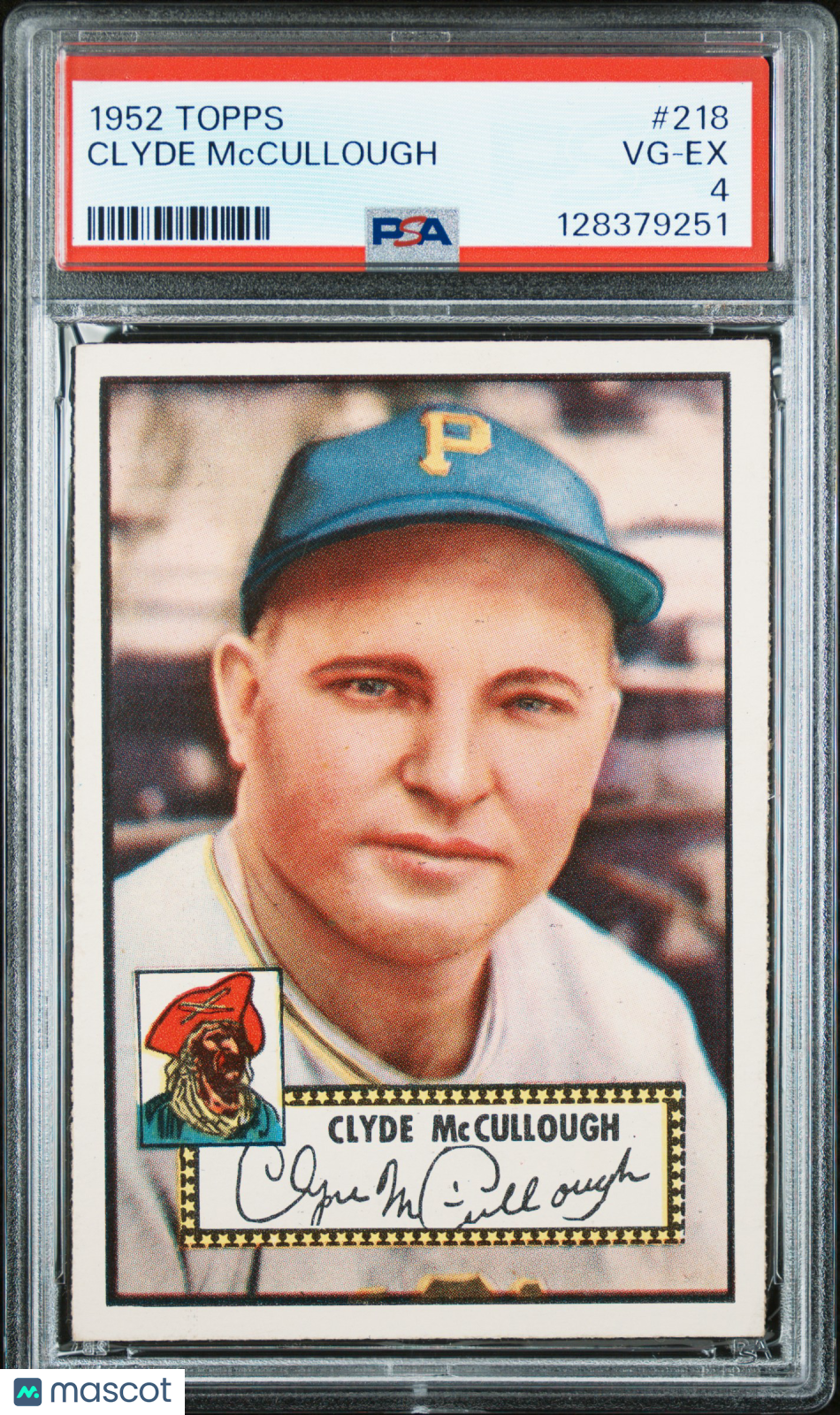 1952 Topps Clyde Mccullough #218 PSA 4