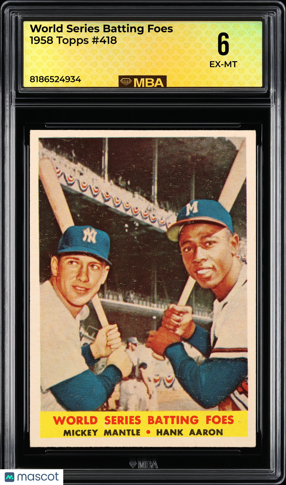 1958 Topps World Series Batting Foes #418 MBA 6