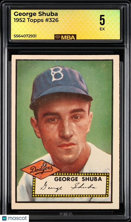 1952 Topps George Shuba #326 MBA 5