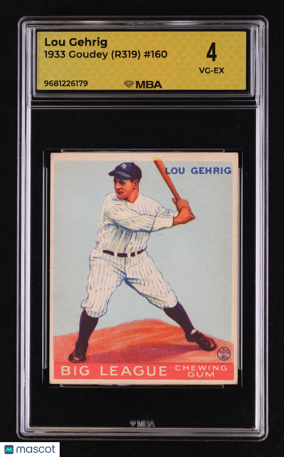 1933 Goudey (R319) Lou Gehrig #160 MBA 4