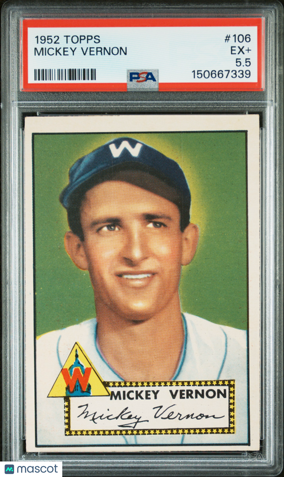 1952 Topps Mickey Vernon #106 PSA 5.5
