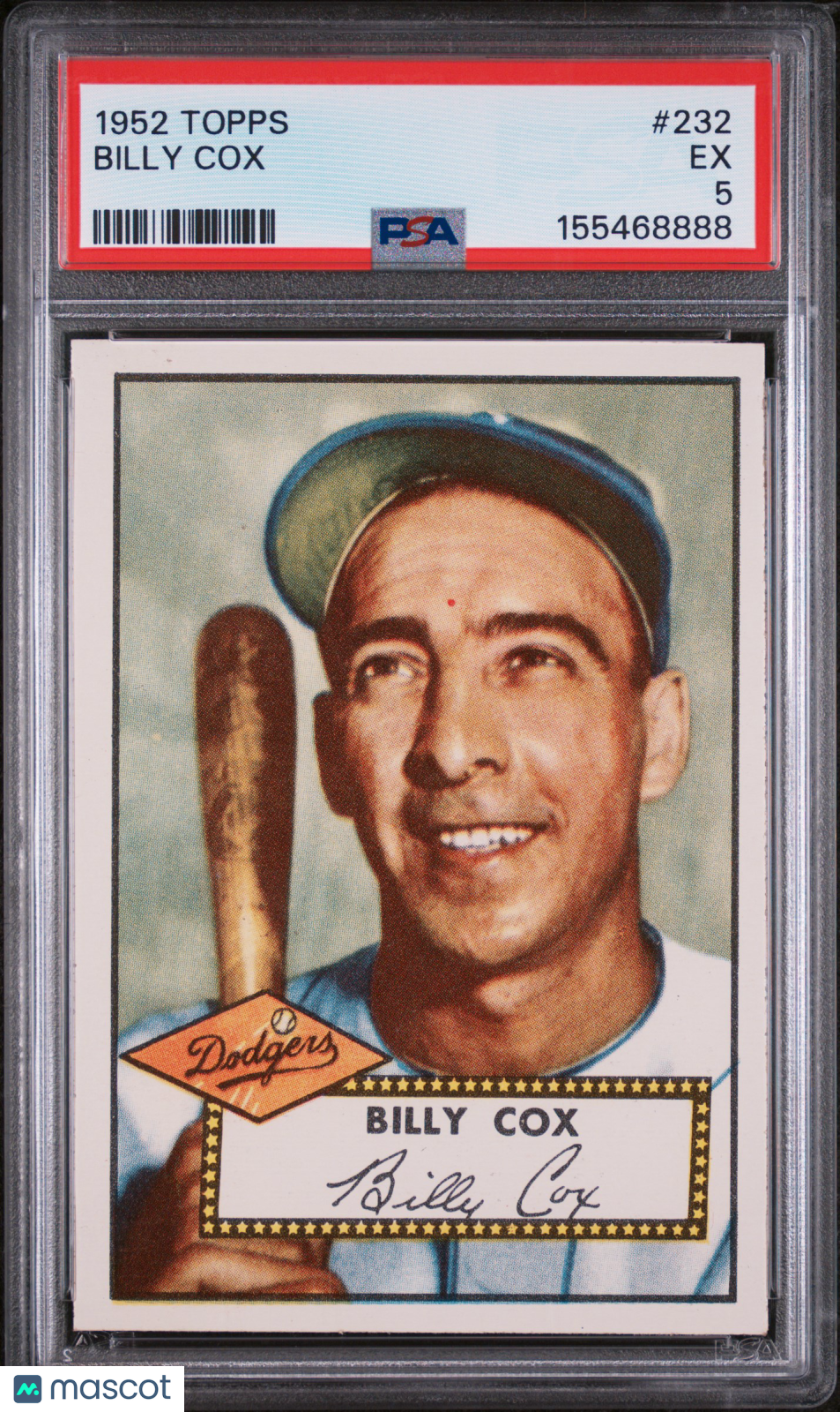 1952 Topps Billy Cox #232 PSA 5