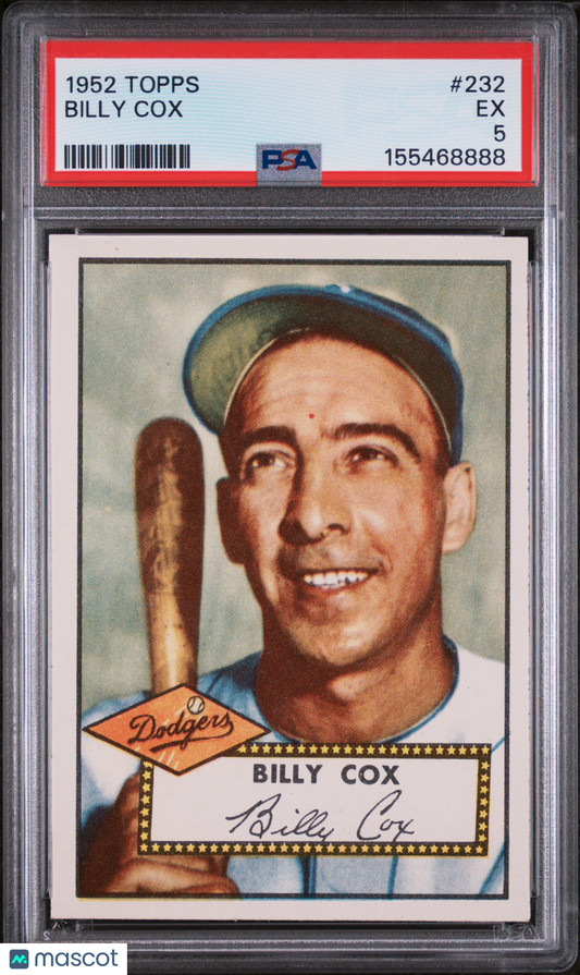 1952 Topps Billy Cox #232 PSA 5