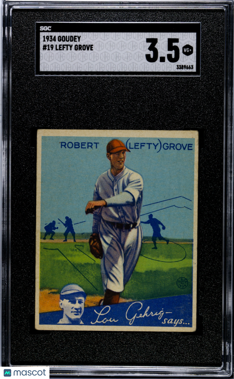 1934 Goudey Lefty Grove #19 SGC 3.5