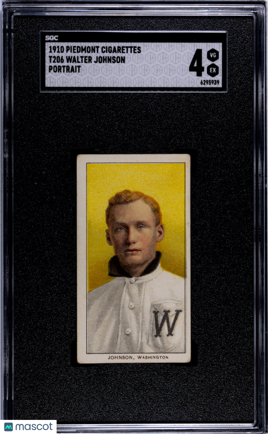 1910 Piedmont Cigarettes (T206) Walter Johnson Portrait SGC 4