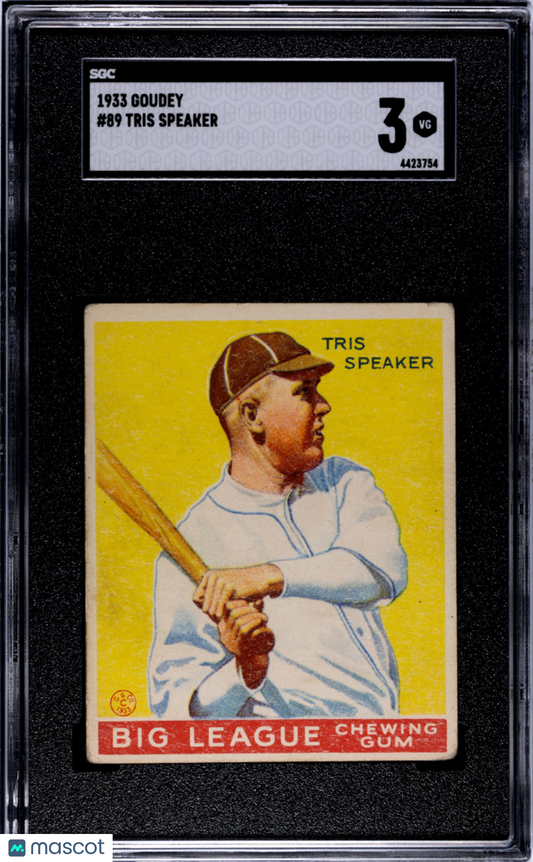 1933 Goudey Tris Speaker #89 SGC 3