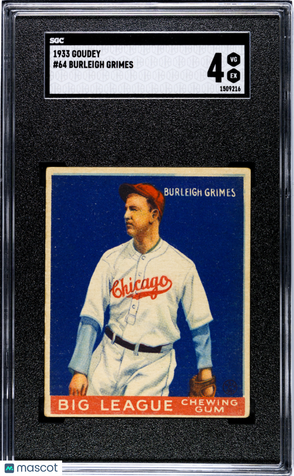 1933 Goudey Burleigh Grimes #64 SGC 4