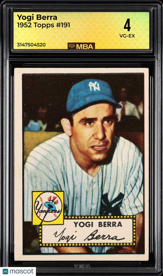 1952 Topps Yogi Berra #191 MBA 4