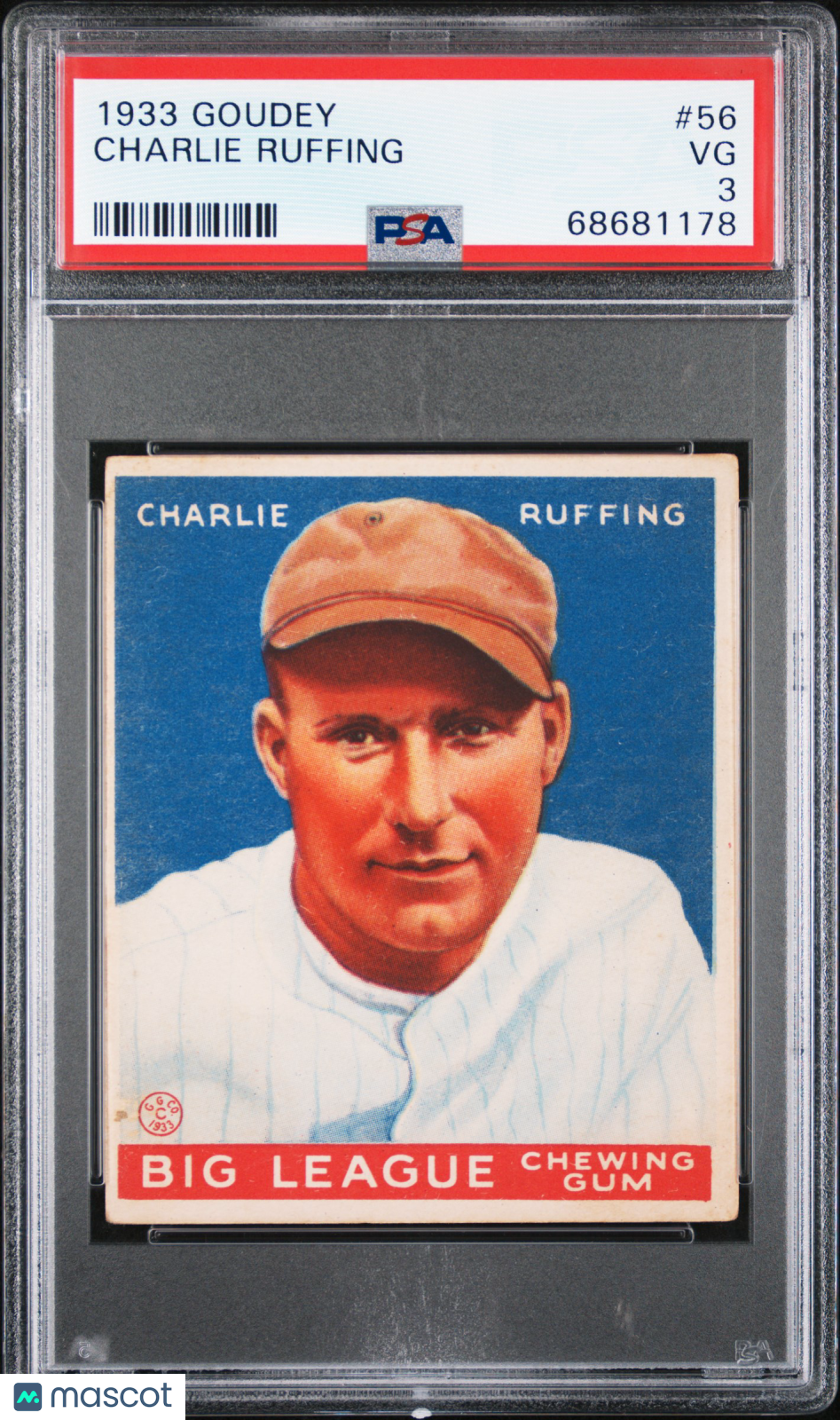1933 Goudey Charlie Ruffing #56 PSA 3