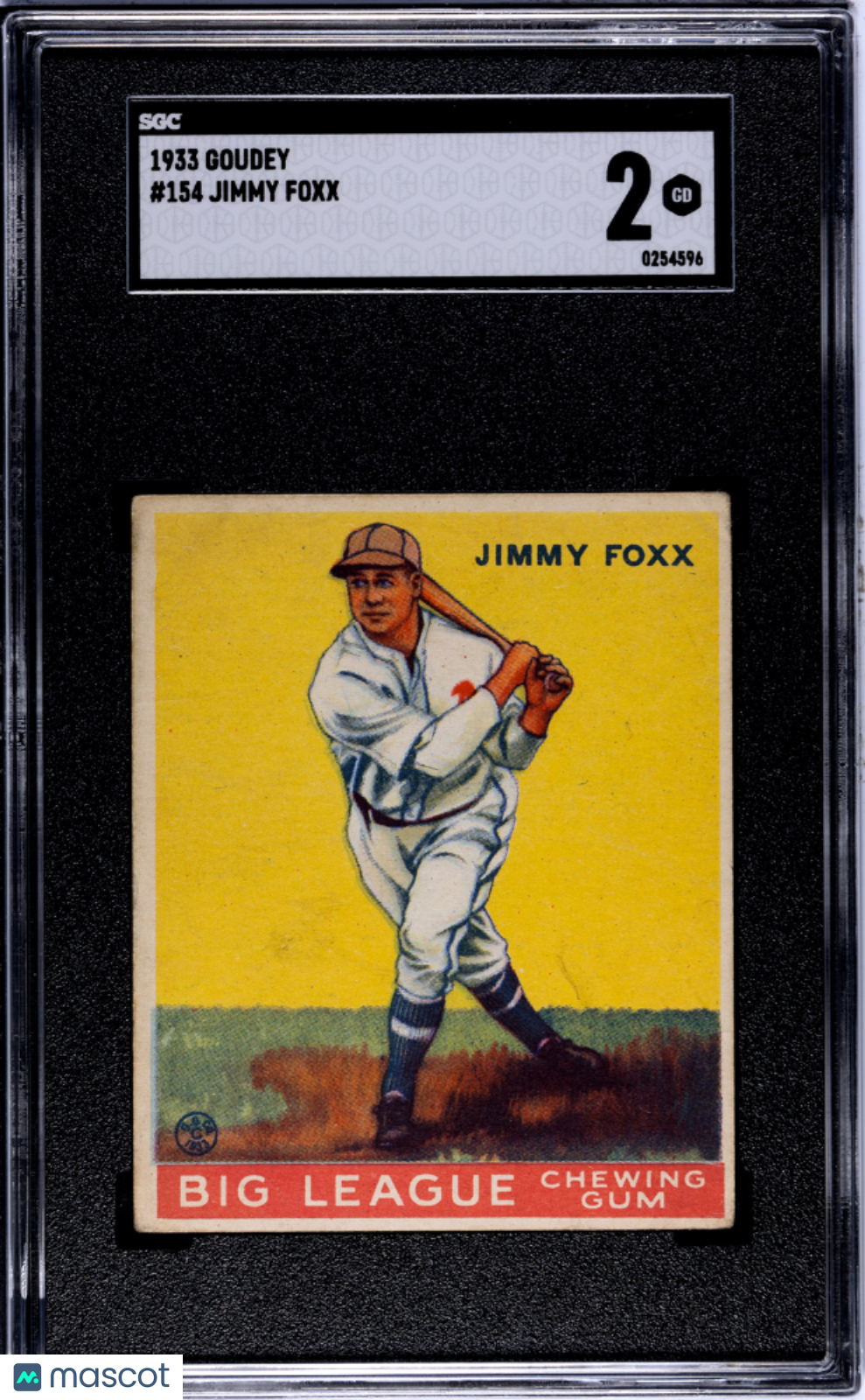 1933 Goudey Jimmy Foxx #154 SGC 2