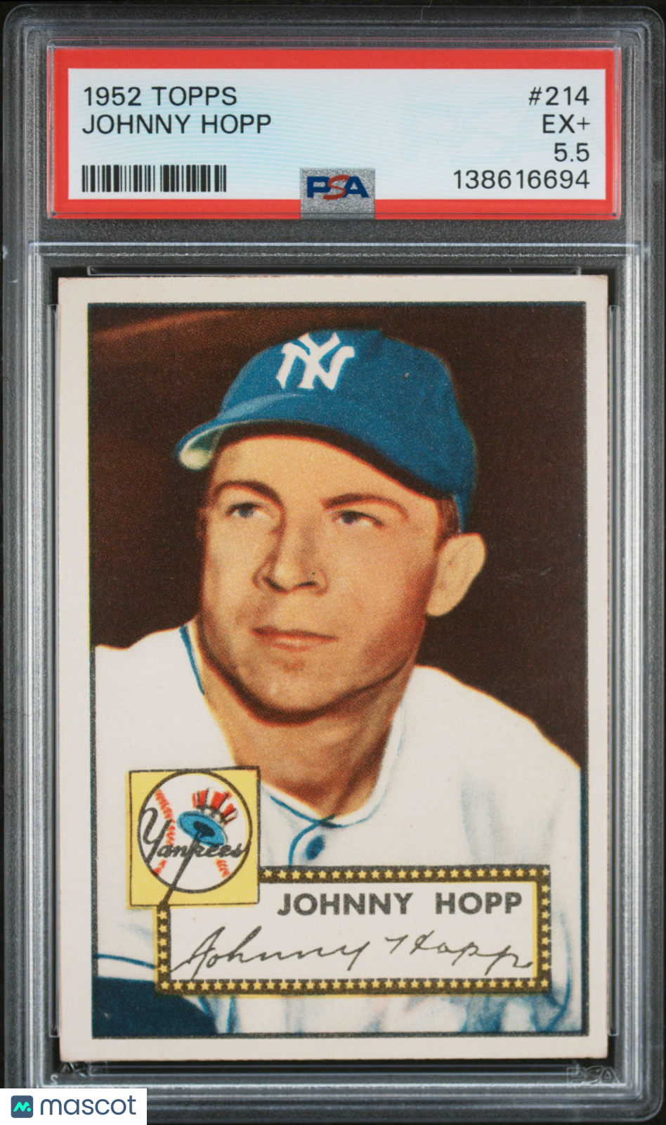 1952 Topps Johnny Hopp #214 PSA 5.5