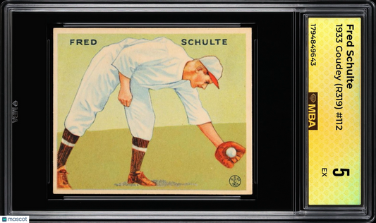 1933 Goudey (R319) Fred Schulte #112 MBA 5