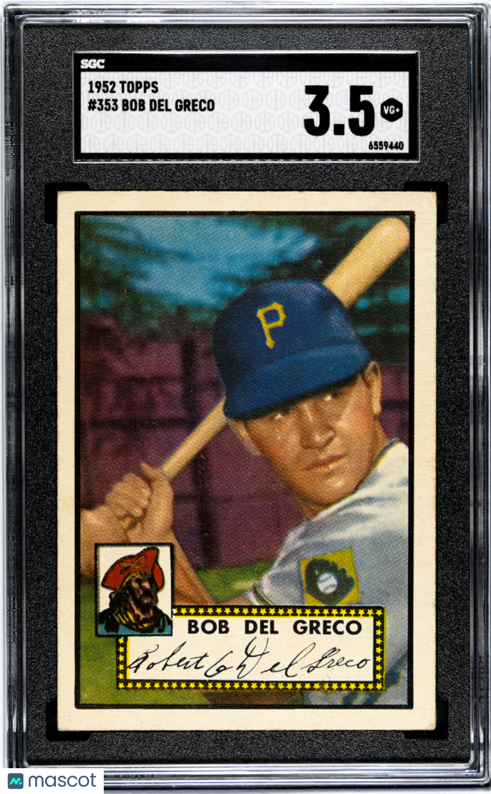 1952 Topps Bob Del Greco #353 SGC 3.5