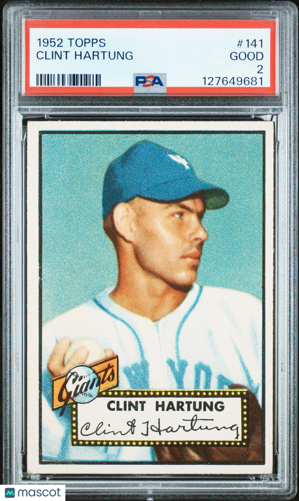 1952 Topps Clint Hartung #141 PSA 2