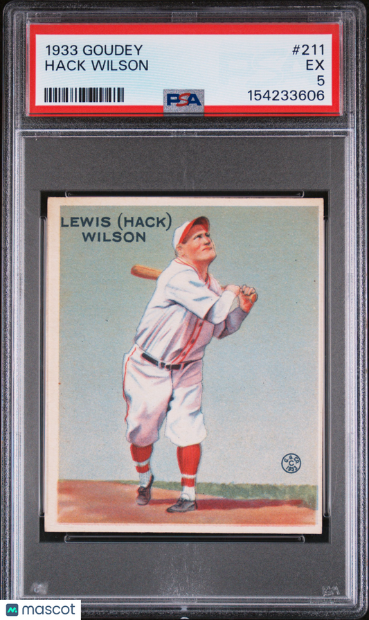 1933 Goudey Hack Wilson #211 PSA 5