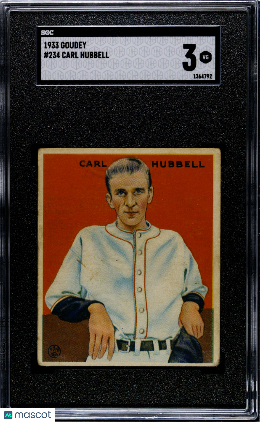 1933 Goudey Carl Hubbell #234 SGC 3