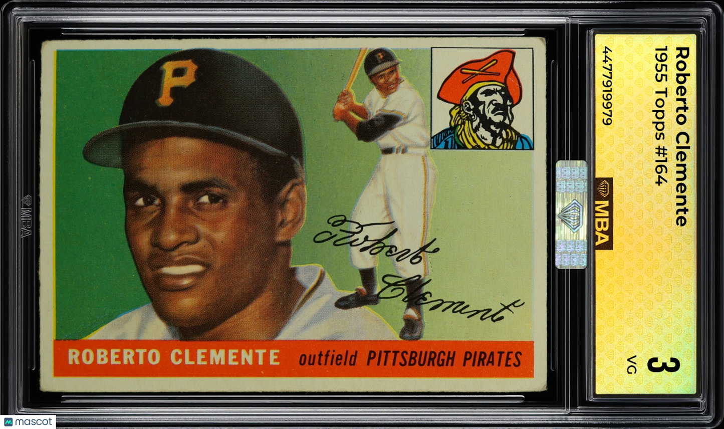 1955 Topps Roberto Clemente #164 MBA, Superior eye appeal, MBA Silver