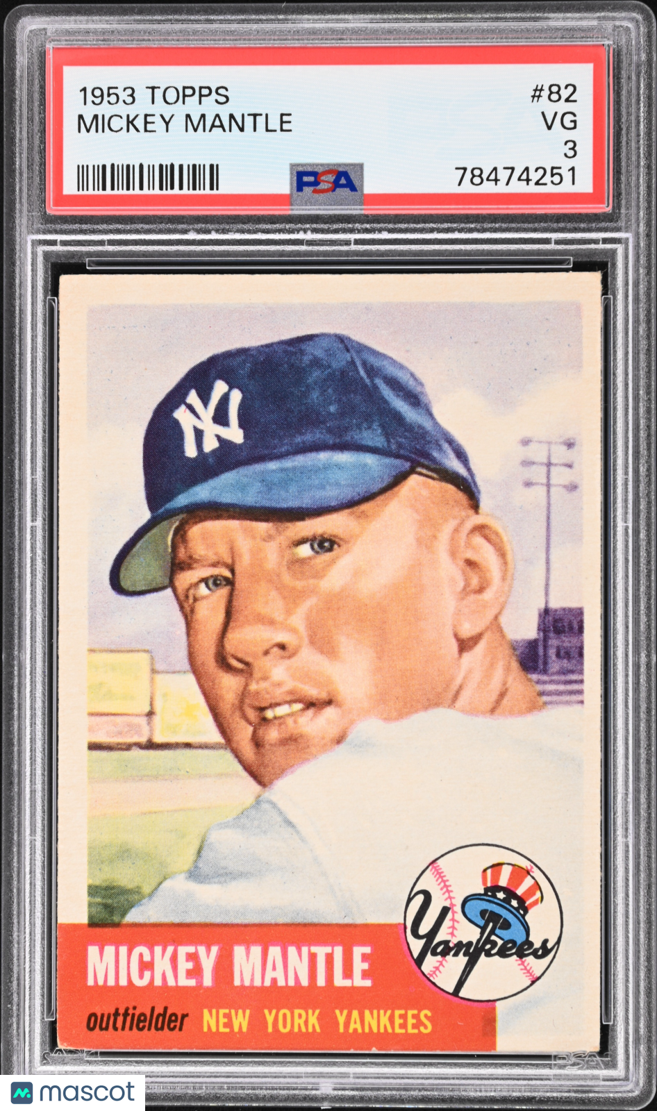 1953 Topps Mickey Mantle #82 PSA 3