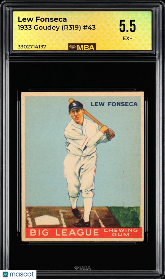 1933 Goudey (R319) Lew Fonseca #43 MBA 5.5