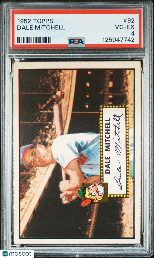 1952 Topps Dale Mitchell #92 PSA 4