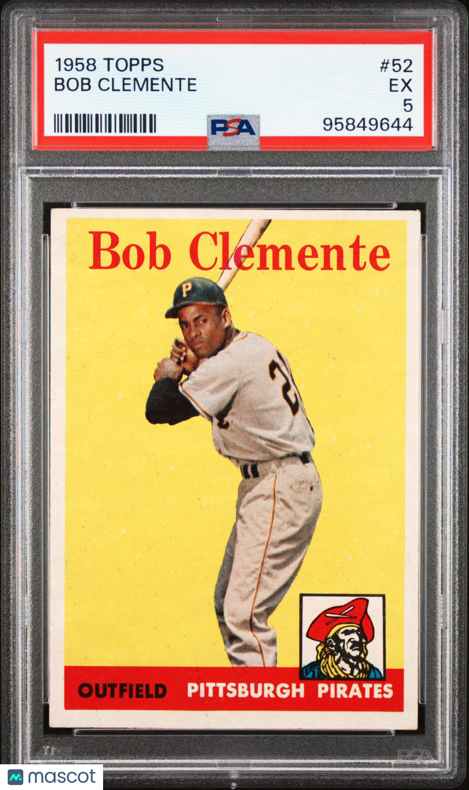 1958 Topps Bob Clemente #52 PSA 5  Bright white and centered!