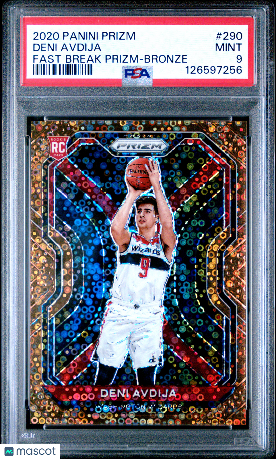 2020 Panini Prizm Deni Avdija #290 Fast Break Bronze PSA 9